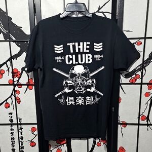 The Club NJPW Black White Graphic Tee Shirt Size Small Bullet Club